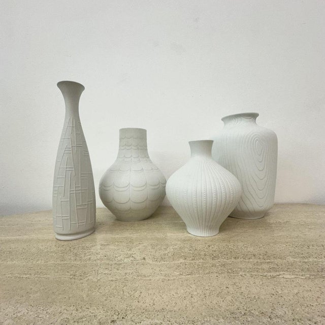 German Bisque Vases, 1970s, Set of 4 For Sale - Image 3 of 16
