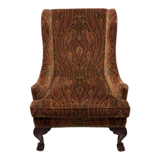 Late 20th Century Ralph Lauren Hampton Paisley Velvet Club Chair For Sale