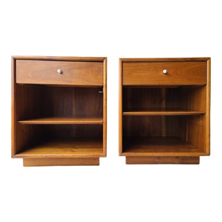 Kipp Stewart Drexel Declaration Walnut Nightstands - a Pair For Sale
