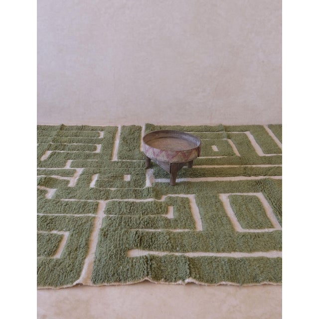 Green Contemporary Moroccan Wool Rug - 9.5 X 6.6 Ft For Sale - Image 4 of 8