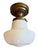 A great ceiling light for a kitchen, hallway, bathroom or entry. From farm house to penthouse, the gold brass fitter rim...