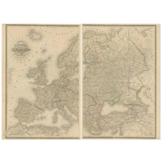 Maps of Europe by Andriveau-Goujon, 1849, Set of 2 For Sale