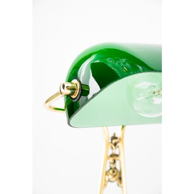 Banker's Swivel Table Lamp with Green Glass Shade, Vienna, Austria, 1920s For Sale - Image 12 of 18