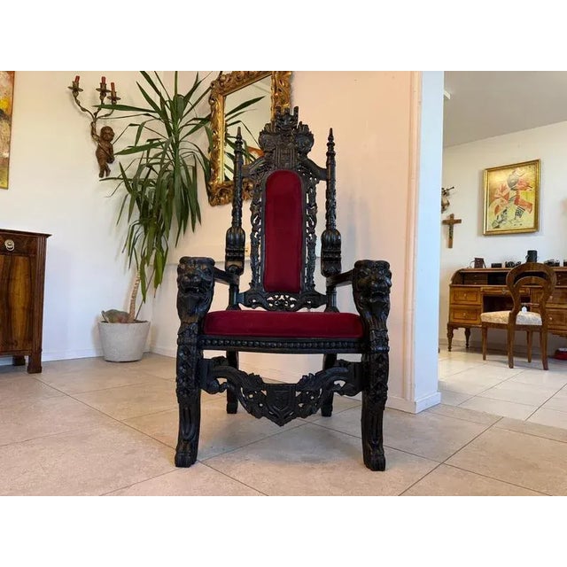 Baroque Style Royal Armchair For Sale - Image 11 of 12