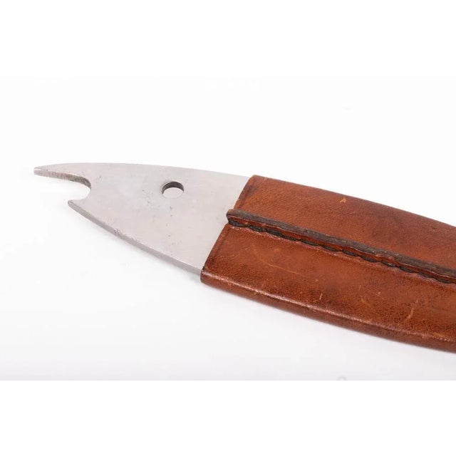 Carl Auböck Austrian Bottle Openers in Leather and Steel from Carl Auböck, 1960s, Set of 2 For Sale - Image 4 of 9