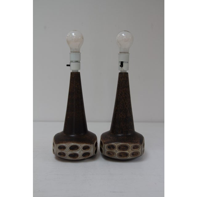 Danish Ceramic Table Lamps by Marianne Starck for Michael Andersen, 1960s., Set of 2 For Sale - Image 13 of 18