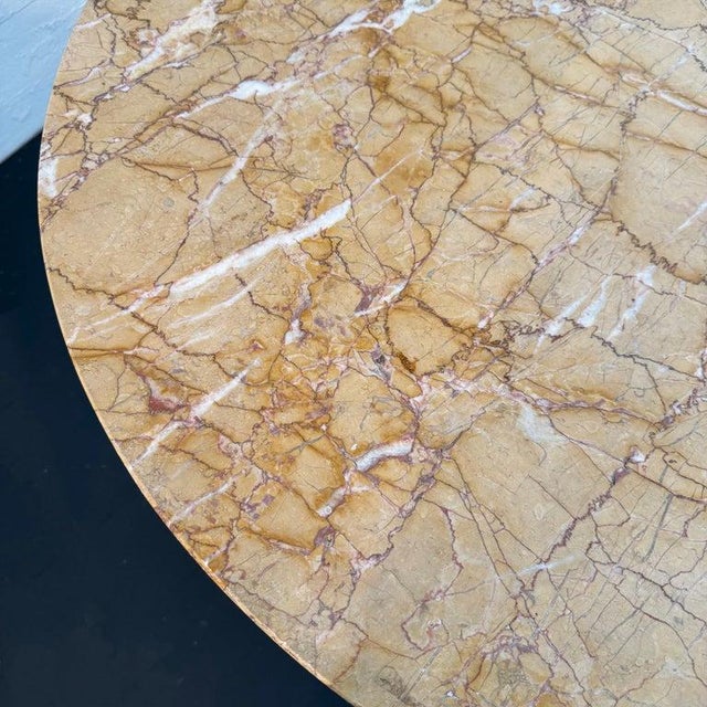1930s Art Deco Blush Pink Marble Pedestal Bistro Dining Table For Sale In New York - Image 6 of 10