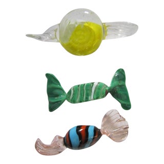 Vintage Murano Glass Candies, S/3 For Sale