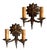 American Bronze Double Candle Starburst Wall Sconces in Original Patina, Circa 1920 - Set of 2 For Sale - Image 3 of 7