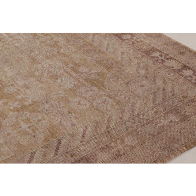 Contemporary Rug & Kilim’s Modern Classics Rug in Beige and Gold Traditional Geometric Floral Pattern For Sale - Image 3 of 8