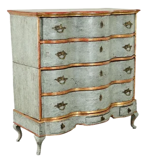 Italian 20th Century Painted & Parcel Gilt Chest of Drawers