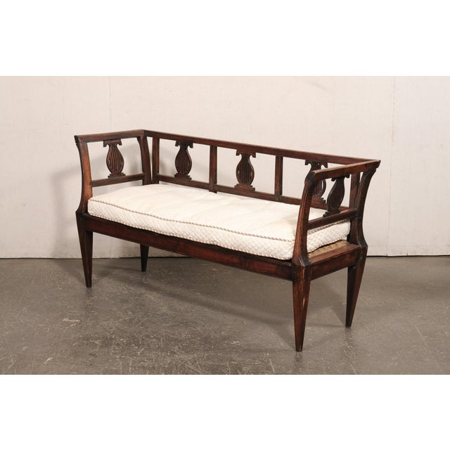 Italian 19th C. Lyre Splat Back Sofa Bench For Sale - Image 10 of 12