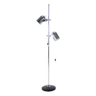 Vintage Chrome Double Spotlight Floor Lamp from Combi Lux, Czechoslovakia, 1970s For Sale