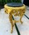 French French-Style Gilded Side Table – Black Marble Top With Gold Leaf Floral Details For Sale - Image 3 of 8