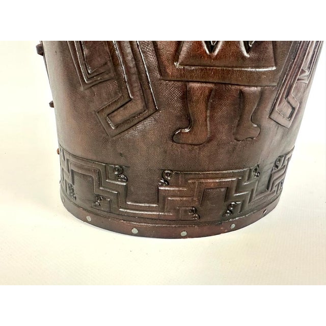 Vintage Leather Waste Bin by Angel Pazmino for Muebles De Estilo, 1960s For Sale - Image 11 of 13
