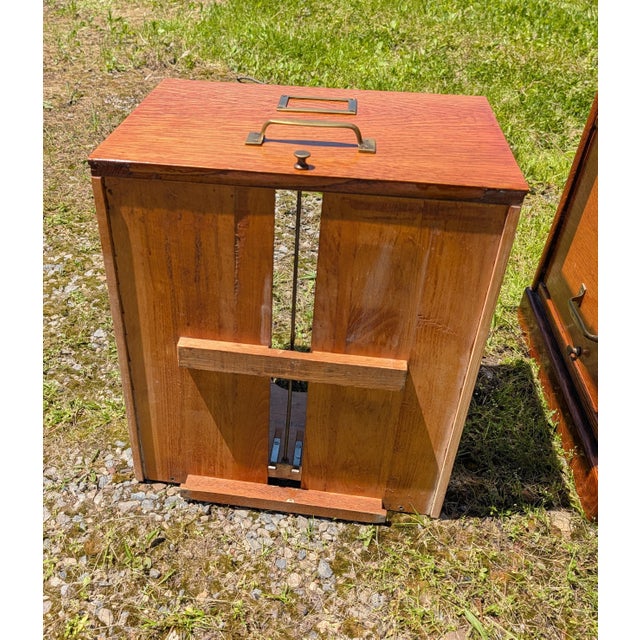 Antique Quarter Sawn Oak Four Drawer File Cabinet 1920s Lot 1 For Sale - Image 16 of 18