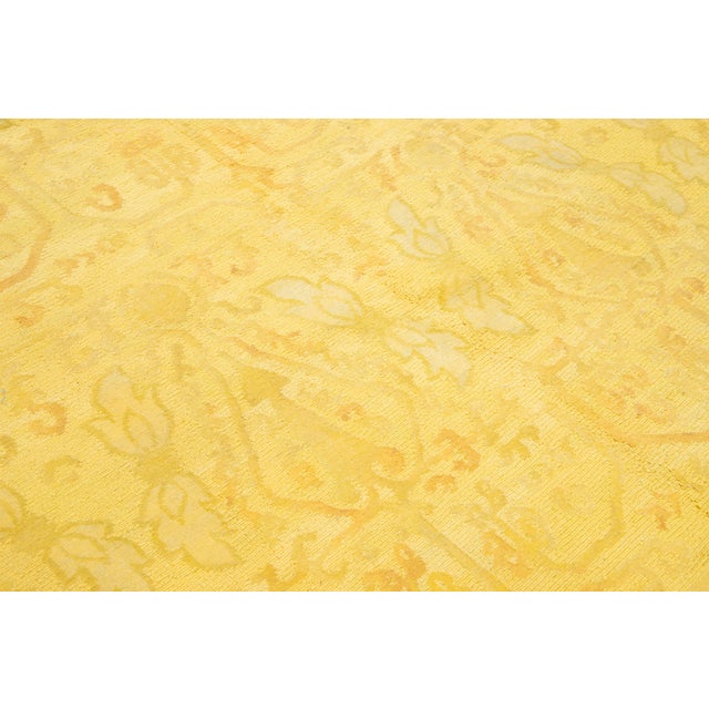 9 X 12 Handmade Modern Tibetan Wool & Silk Rug in Warm Golden With Traditional Deisgn For Sale - Image 9 of 10