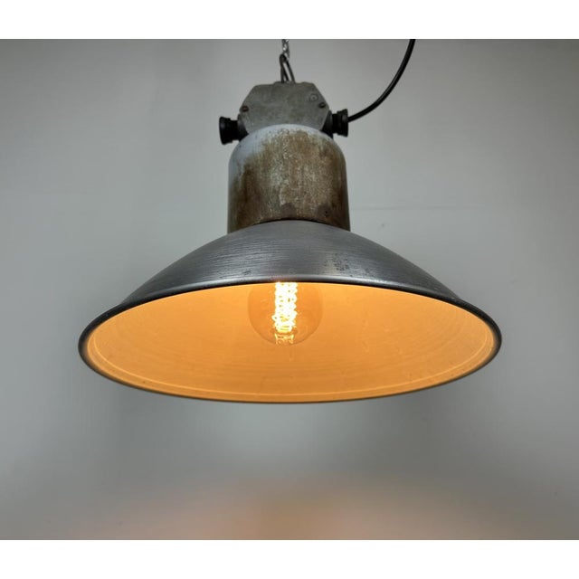 Industrial Aluminium Pendant Lamp from Polam Wilkasy, 1960s For Sale - Image 13 of 18
