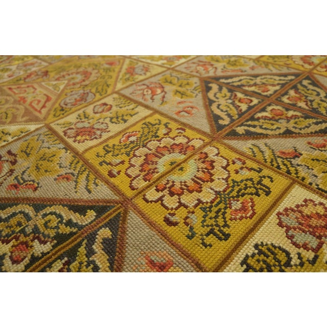19th Century Fabuluos Multicolored Antique French Needlepoint Rug With Geometric Pattern For Sale - Image 5 of 6