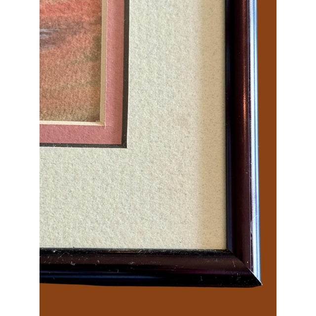 Burnt Orange J Yazzie Desert Landscape Framed Art Southwest Rustic Decor 1998 Navajo For Sale - Image 8 of 9