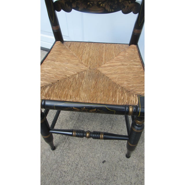Hitchcock Hitchcock Black Rush Farmhouse Chair For Sale - Image 4 of 7