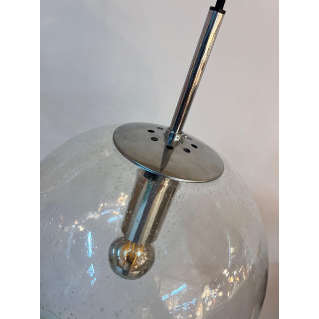 Glass and Chrome Globe Lamp from Glashütte Limburg For Sale - Image 6 of 11
