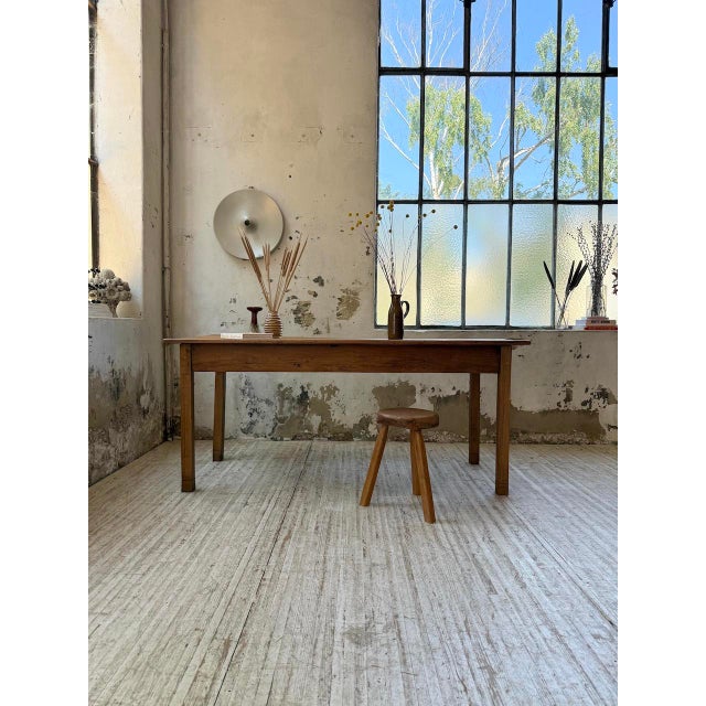 Brown Cherry Farmhouse Table, 1950s For Sale - Image 8 of 18