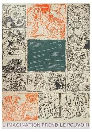 Pierre Alechinsky, Imagination Takes Power (May 68), Original Lithograph Poster