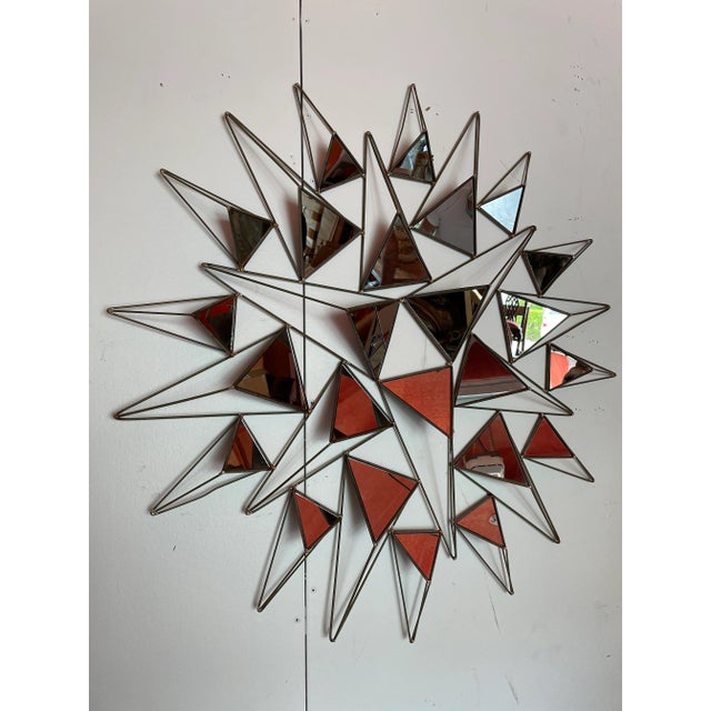 Black Sunburst Wall Metal Decor Mirror For Sale - Image 8 of 11