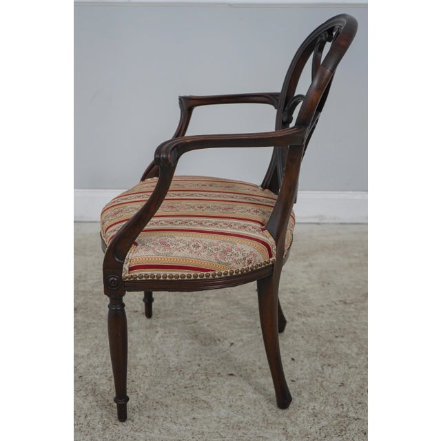 Traditional Antique Adam Style Solid Mahogany Armchair For Sale - Image 3 of 13