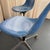 Herman Miller Pair of Eames for Herman Miller Blue Fiberglass Rolling Chairs For Sale - Image 4 of 8
