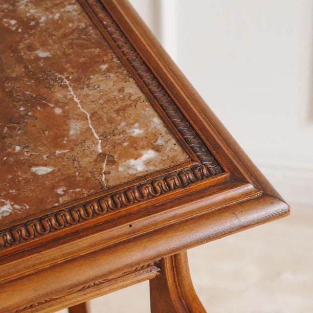 Tall Side Table with Marble Top For Sale - Image 6 of 12
