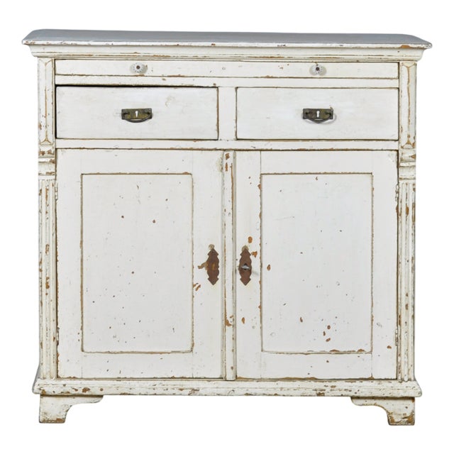 Antique White Buffet in Pine, 1910 For Sale