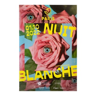 2022 French Advertisement, Ville De Paris - Nuit Blanche (Pink Roses & Dolls Eyes) For Sale
