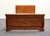 Traditional Collezione Europa Traditional Queen Size Sleigh Bed With Diamond Bookmatched Veneer - Cherry Finish For Sale - Image 3 of 8