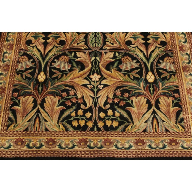 Shabby Chic International Pak-Persian Latanya Black/Beige Wool Rug - 4'1'' X 5'1'' For Sale In New York - Image 6 of 9