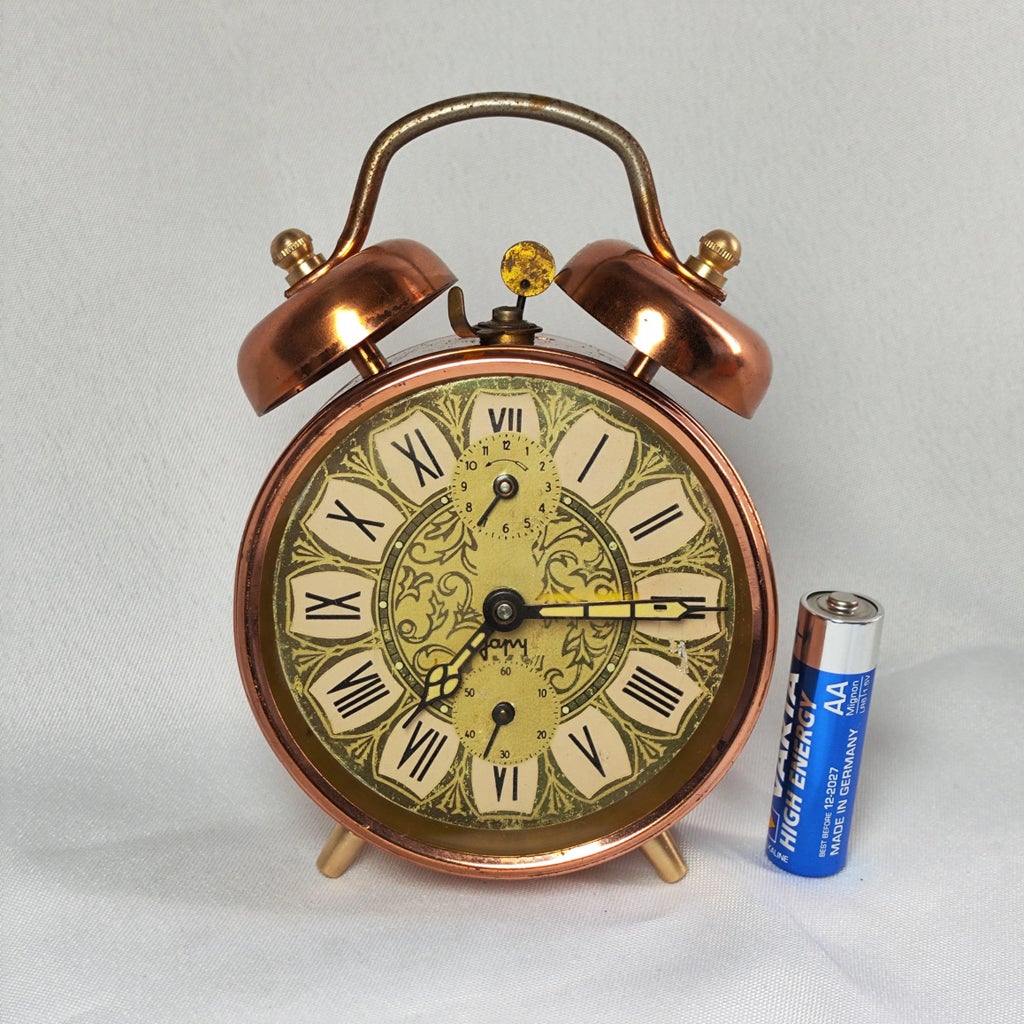 1968 Japy French Vintage Mechanical Wind-Up Alarm Clock 2 Bells