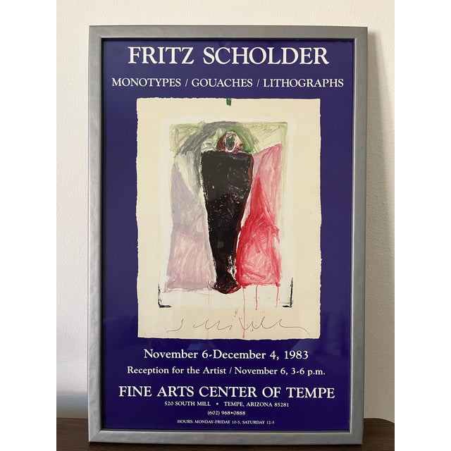 Native American 1980s Vintage ‘83 Signed Fritz Scholder Exhibition Poster For Sale - Image 3 of 4