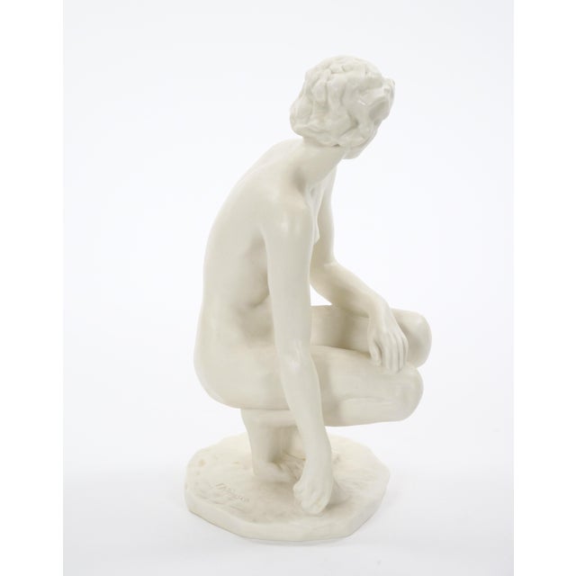Traditional Early 20th Century Rosenthal Porcelain “The Crouching Woman” by Fritz Klimsch For Sale - Image 3 of 10