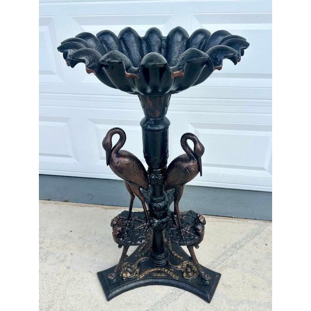 Metal 19th Century Cast Iron Fountain/Bird Bath C.C.Anderson & Sons For Sale - Image 7 of 11