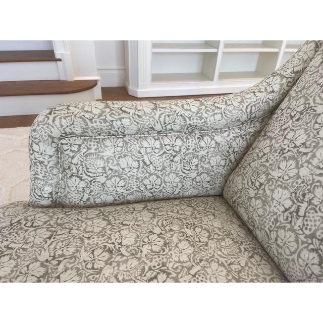 Wood English Sofa in Rose Tarlow Print Fabric "George Smith Style" For Sale - Image 7 of 11