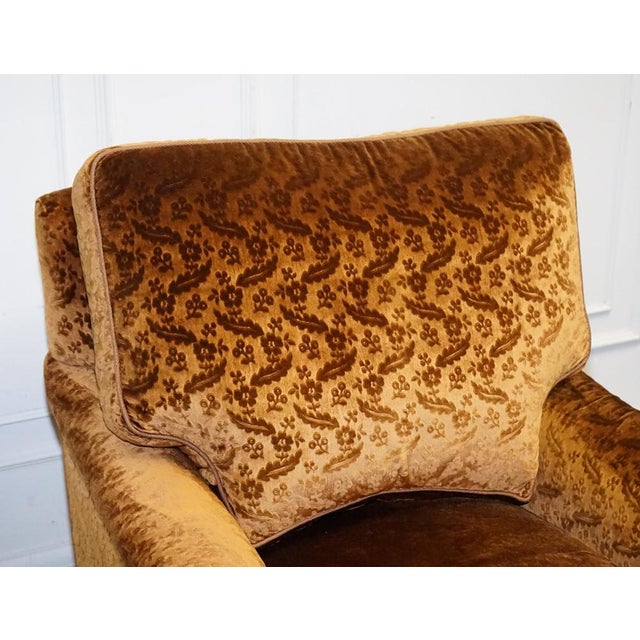 Vintage Bespoke Velvet Connaught Armchairs from Dudgeon London, Set of 2 For Sale - Image 9 of 14