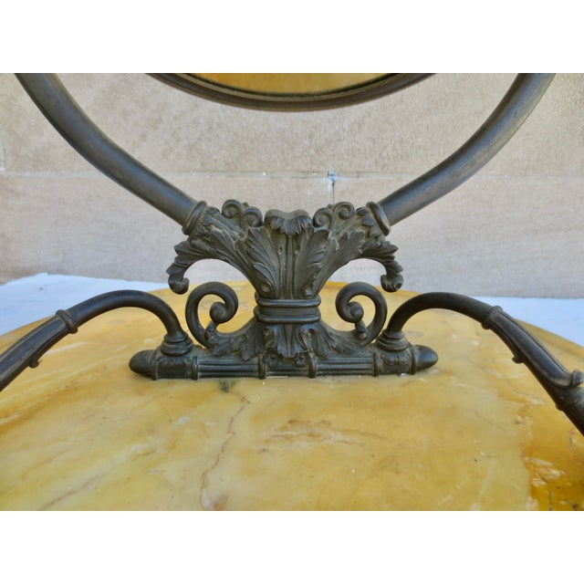 Antique French Empire Bronze Swan Vanity Mirror For Sale - Image 4 of 11