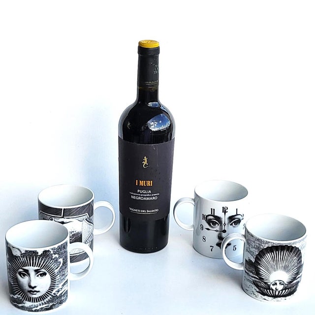 Ceramic 1980s Piero Fornasetti Julia Collection Coffee Cups for Rosenthal - Set of 4 For Sale - Image 7 of 10