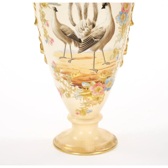 Late 19th Century Antique German Porcelain Hand Painted / Gilt Decorative Vase For Sale - Image 5 of 12