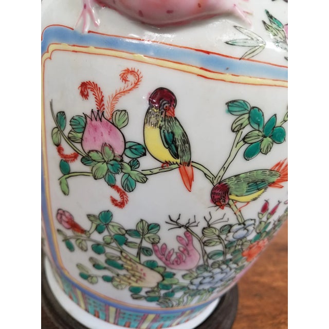 Beautiful Vintage Hand Painted Chinese Vase Table Lamp For Sale - Image 4 of 8