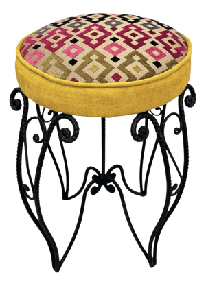 Art Deco Style Wrought Iron Ottoman, 1950s