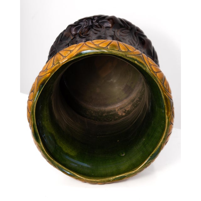 214 Antique Art Pottery Majolica Art Nouveau Umbrella Stand McCoy Roseville Weller For Sale - Image 12 of 14