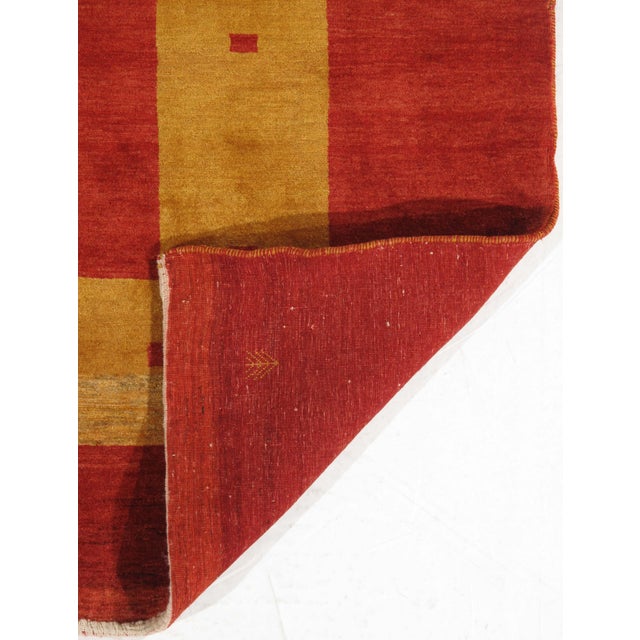 1980s Vintage Hand-Knotted Persian Gabbeh Rug 5'9" X 7'10" For Sale - Image 5 of 5