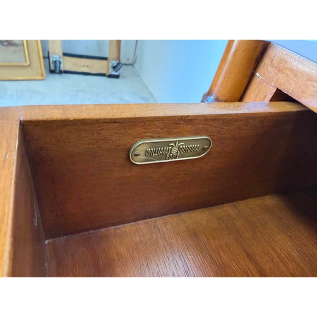 Brown Williams Sonoma Home Faux Bamboo Carved Wood Nightstands – A Pair For Sale - Image 8 of 12